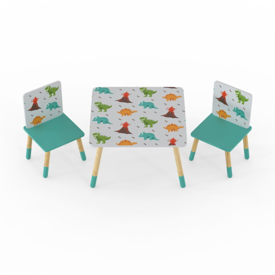 Kidsaw, Dinosaur Table & 2 Chairs, Pattern