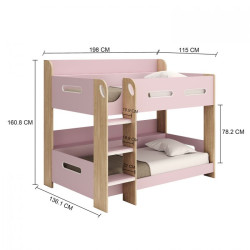 Bunk Bed 02 PINK/OAK