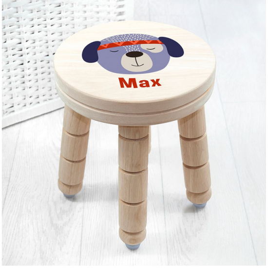 Personalised Cute Puppy Kids Stool