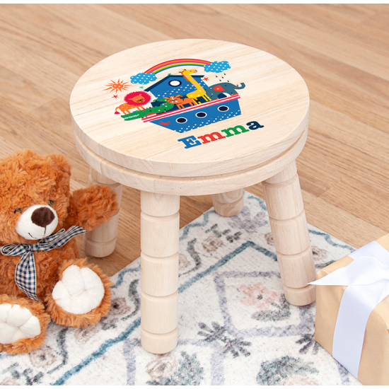 Personalised Kid's Noah's Ark Wooden Stool